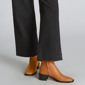 Everlane The City Boot in Desert Tan Leather Square Toe Block Heel Women's 8.5